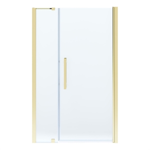 Pemberly Row 48x 36 x 74-3/4 Shower Kit with Base and Door in Brushed Gold