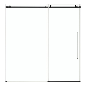 Pemberly Row 72&quotW x 74&quotH Frameless Sliding Shower Door in Black