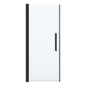 Pemberly Row 33&quotW x 72&quotH Frameless Hinge Shower Door in Black