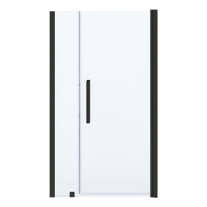 pemberly row 43&quotw x 72&quoth frameless pivot shower door in black