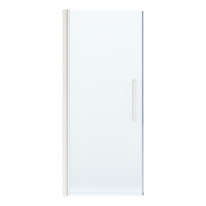 Pemberly Row 33&quotW x 72&quotH Frameless Hinge Shower Door in Satin Nickel
