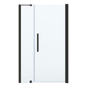 pemberly row 47&quotw x 72&quoth frameless pivot shower door in black