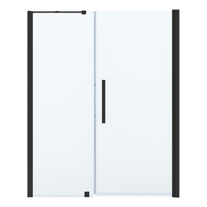Pemberly Row 59&quotW x 72&quotH Frameless Pivot Shower Door in Black