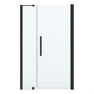 Pemberly Row 48 x 36 x 74-3/4 Shower Kit with Base and Door in Black