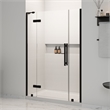 Pemberly Row 54 x 36 x 74-3/4 Shower Kit with Base and Door in Black