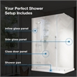 Pemberly Row 54 x 36 x 74-3/4 Shower Kit with Base and Door in Black