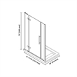 Pemberly Row 54 x 36 x 74-3/4 Shower Kit with Base and Door in Black