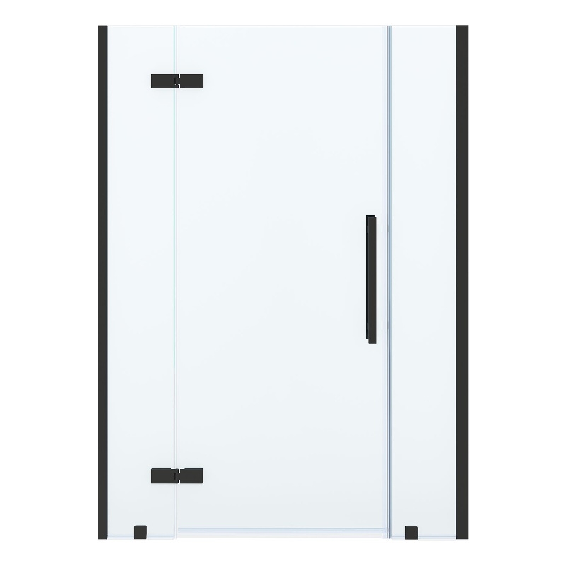 Pemberly Row 54 x 36 x 74-3/4 Shower Kit with Base and Door in Black