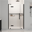 Pemberley Row Tempered Glass Black Shower Kit Rectangular Reversible 48