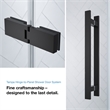 Pemberley Row Tempered Glass Black Shower Kit Rectangular Reversible 48