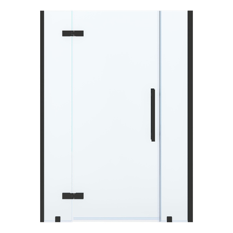 Pemberly Row 54 x 32 x 74-3/4 Shower Kit with Base and Door in Black