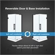 Pemberly Row 32 x 32 x 74-3/4 Corner Shower Kit with Base and Door in Black