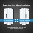 Pemberly Row 36 x 36 x 74-3/4 Corner Shower Kit with Base and Door in Black