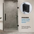 Pemberly Row 36 x 36 x 74-3/4 Corner Shower Kit with Base and Door in Black