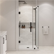 Pemberly Row 36 x 36 x 74-3/4 Corner Shower Kit with Base and Door in Black