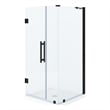 Pemberly Row 36 x 36 x 74-3/4 Corner Shower Kit with Base and Door in Black