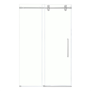Pemberly Row 48&quotW x 74&quotH Frameless Sliding Shower Door in Satin Nickel