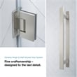 Pemberly Row 36 x 36 x 74-3/4 Shower Kit with Base and Door in Satin Nickel