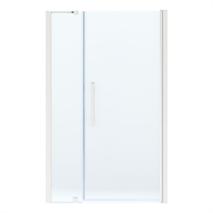 Pemberly Row 48 x 36 x 74-3/4 Shower Kit with Base and Door in Satin Nickel