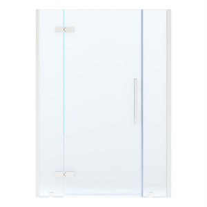 Pemberly Row 54 x 32 x 74-3/4 Shower Kit with Base and Door in Satin Nickel