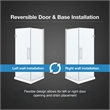 Pemberly Row 32 x 32 x 74-3/4 Corner Shower Kit with Base & Door in Satin Nickel