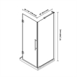 Pemberly Row 32 x 32 x 74-3/4 Corner Shower Kit with Base & Door in Satin Nickel
