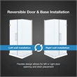 Pemberly Row 36 x 36 x 74-3/4 Corner Shower Kit with Base & Door in Satin Nickel