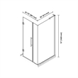Pemberly Row 36 x 36 x 74-3/4 Corner Shower Kit with Base & Door in Satin Nickel