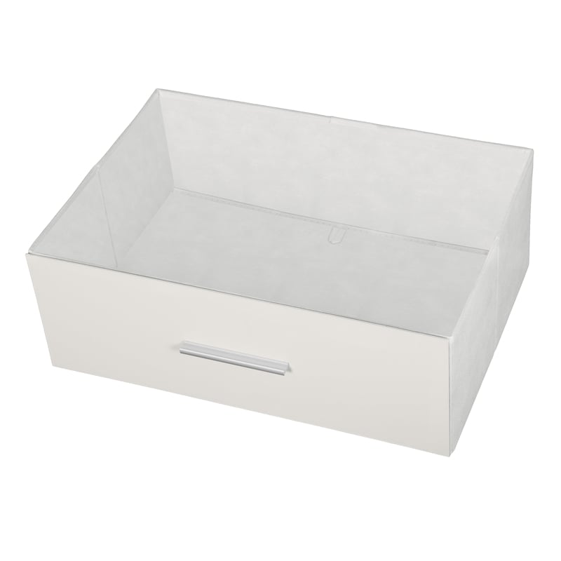 Pemberly Row Modern 5-Drawer Dresser with Large Fabric Drawers in White