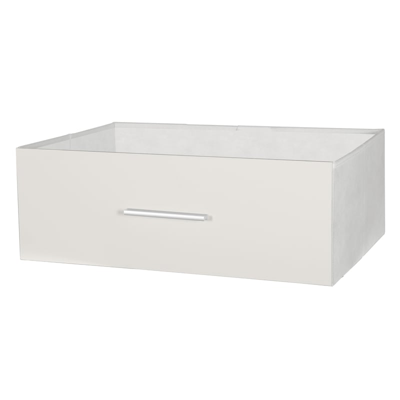 Pemberly Row Modern 5-Drawer Dresser with Large Fabric Drawers in White
