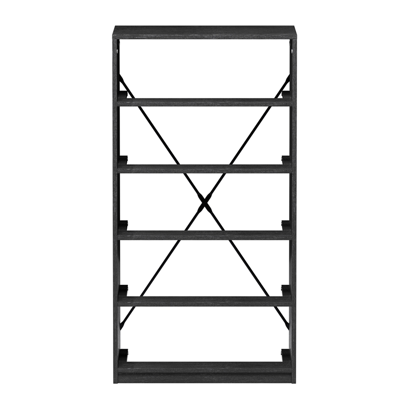 Pemberly Row Modern 5-Drawer Dresser with Large Fabric Drawers in Black