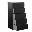 Pemberly Row Modern 5-Drawer Dresser with Large Fabric Drawers in Black