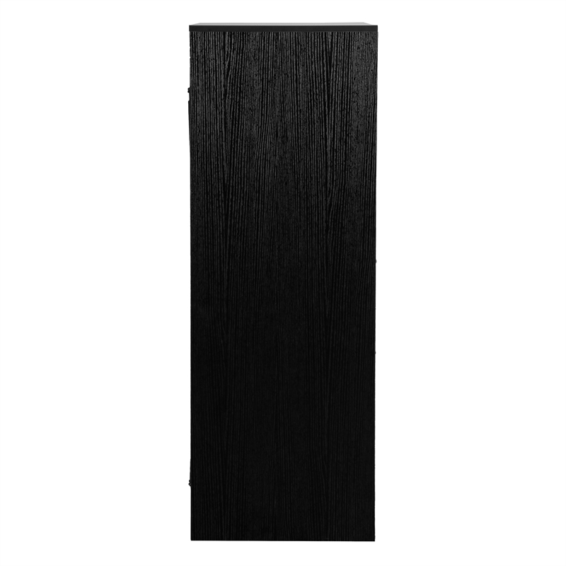 Pemberly Row Modern 5-Drawer Dresser with Large Fabric Drawers in Black