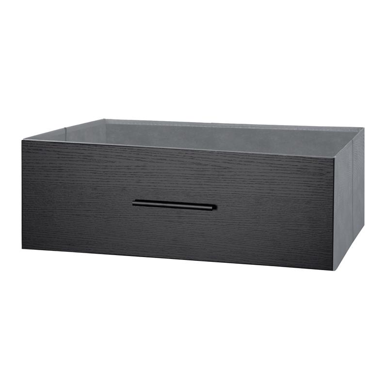 Pemberly Row Modern 5-Drawer Dresser with Large Fabric Drawers in Black