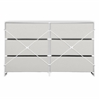 Pemberly Row Modern 6-Drawer Dresser with Large Fabric Drawers in White