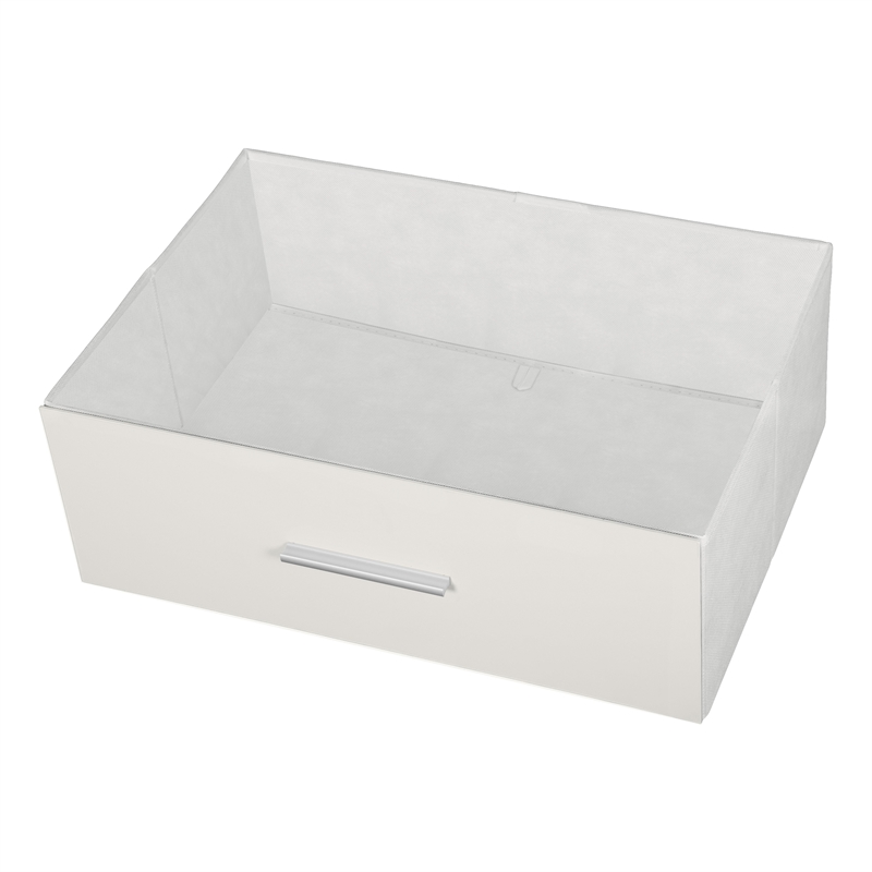 Pemberly Row Modern 6-Drawer Dresser with Large Fabric Drawers in White