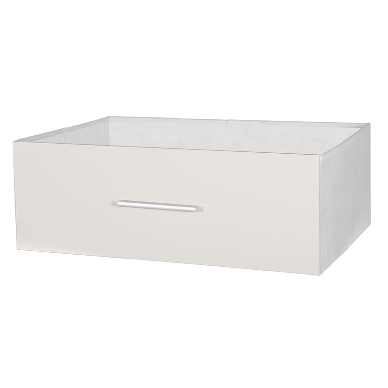 Pemberly Row Modern 6-Drawer Dresser with Large Fabric Drawers in White