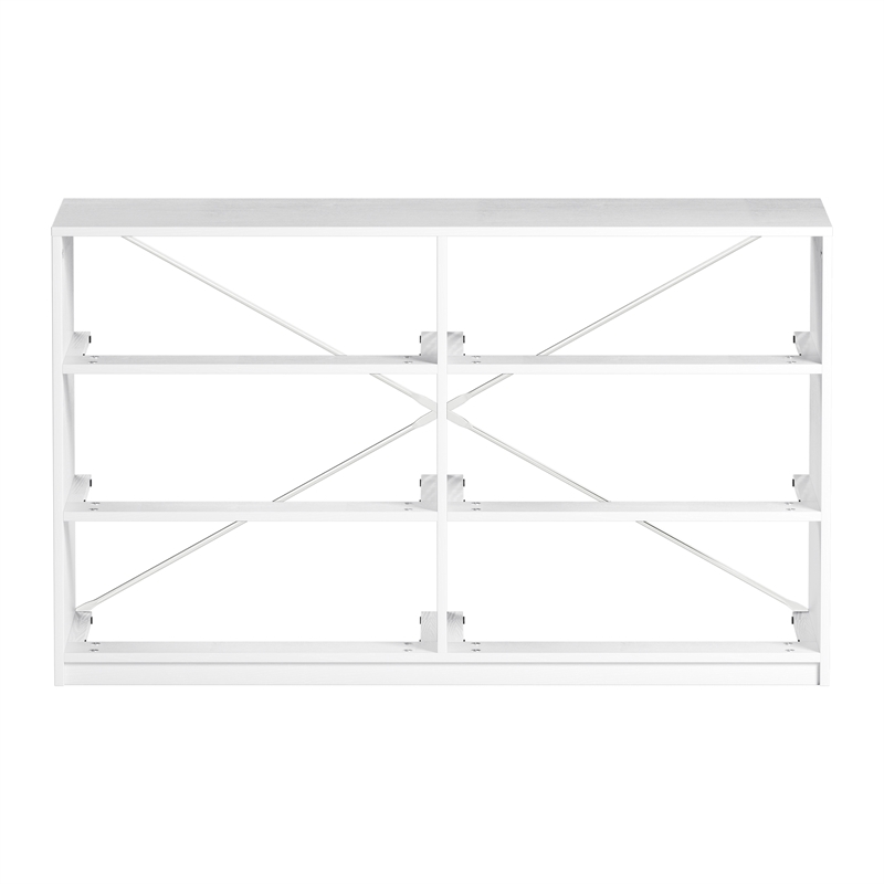 Pemberly Row Modern 6-Drawer Dresser with Large Fabric Drawers in White