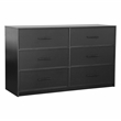 Pemberly Row Modern 6-Drawer Dresser with Large Fabric Drawers in Black