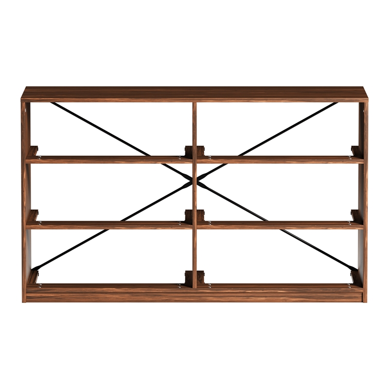 Pemberly Row Modern 6-Drawer Dresser with Large Fabric Drawers in Walnut