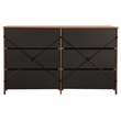 Pemberly Row Modern 6-Drawer Dresser with Large Fabric Drawers in Walnut