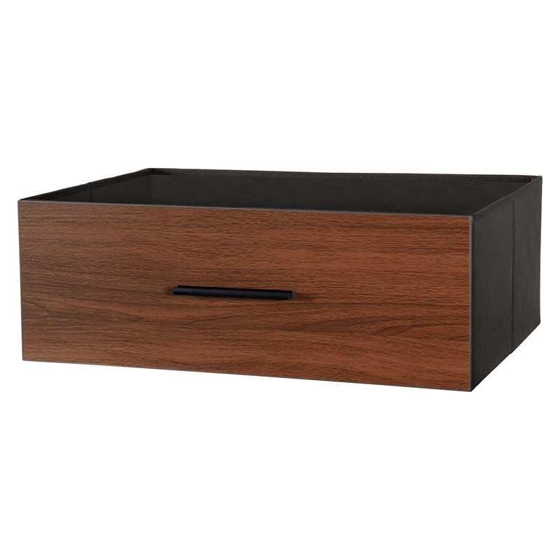 Pemberly Row Modern 6-Drawer Dresser with Large Fabric Drawers in Walnut