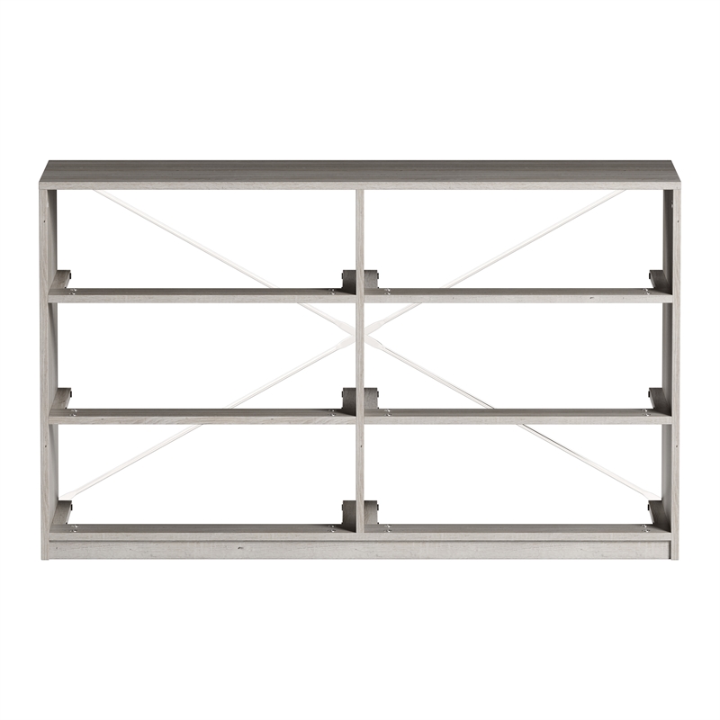Pemberly Row Modern 6-Drawer Dresser with Large Fabric Drawers in Grey