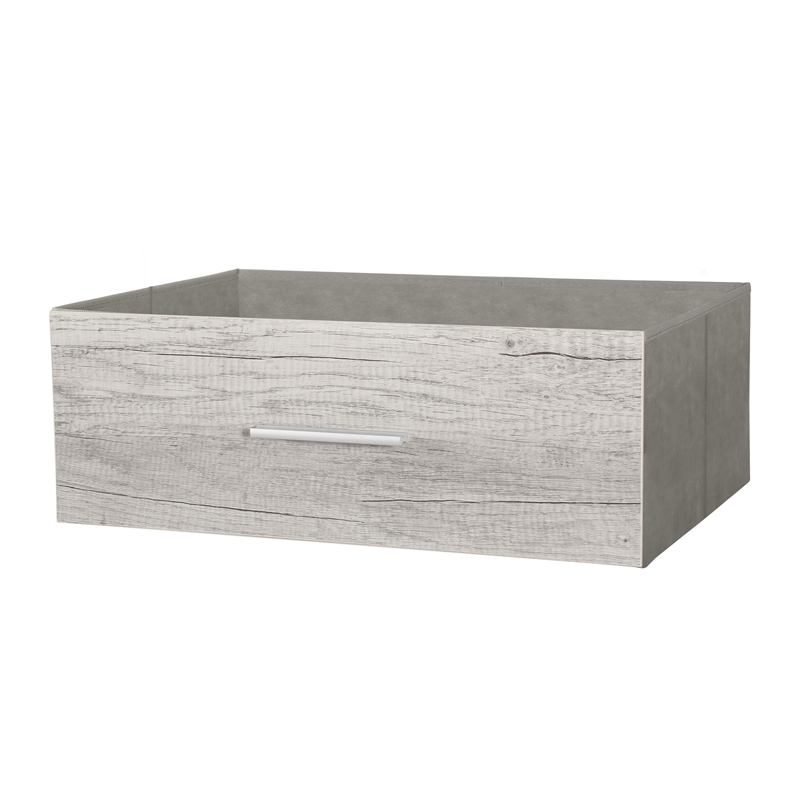 Pemberly Row Modern 6-Drawer Dresser with Large Fabric Drawers in Grey