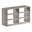 Pemberly Row Modern 6-Drawer Dresser with Large Fabric Drawers in Grey