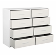 Pemberly Row Modern 8-Drawer Dresser with Large Fabric Drawers in White