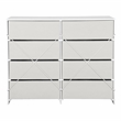 Pemberly Row Modern 8-Drawer Dresser with Large Fabric Drawers in White