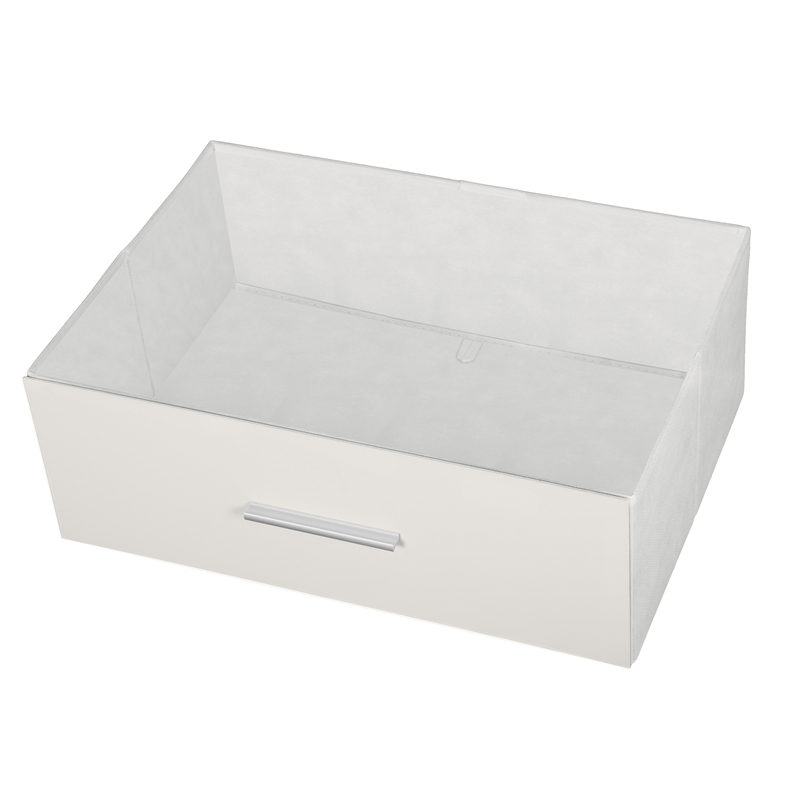 Pemberly Row Modern 8-Drawer Dresser with Large Fabric Drawers in White