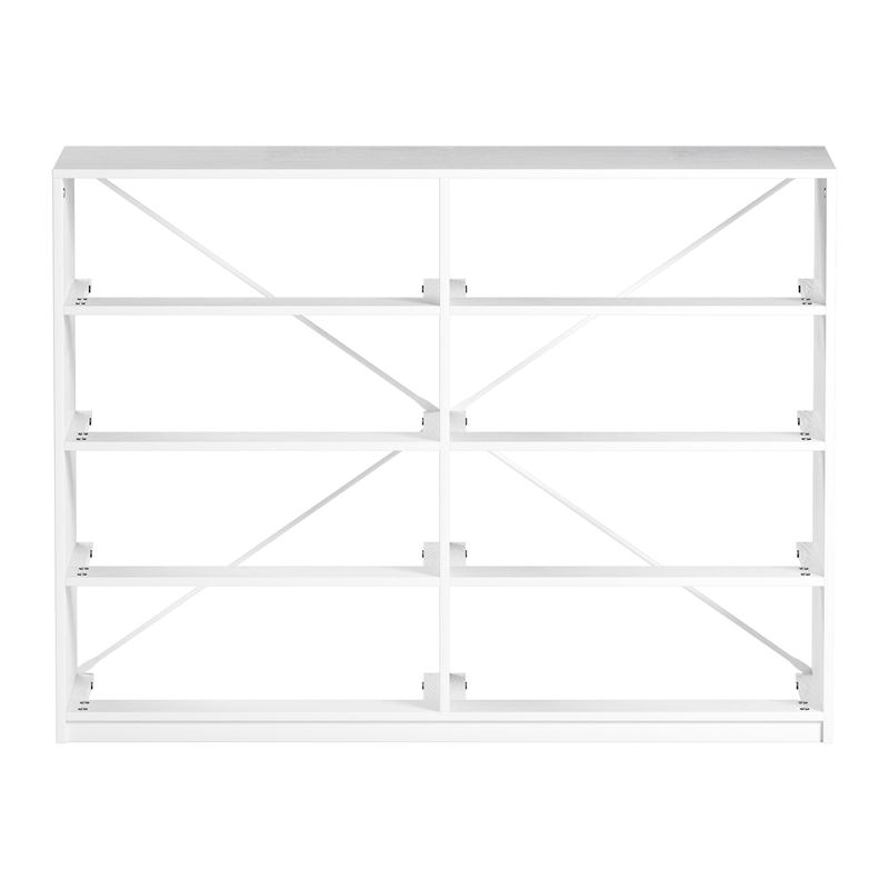 Pemberly Row Modern 8-Drawer Dresser with Large Fabric Drawers in White