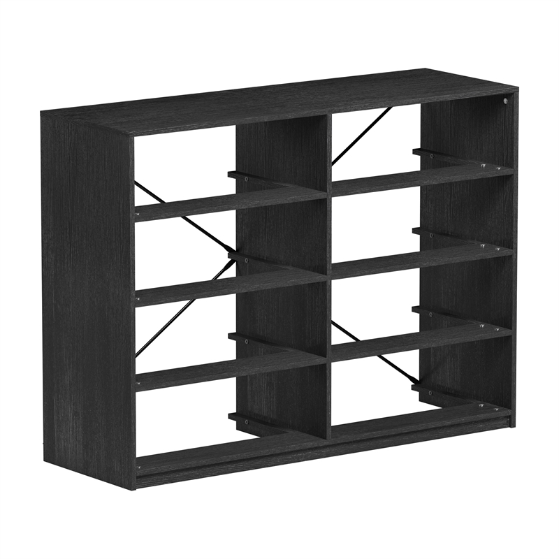 Pemberly Row Modern 8-Drawer Dresser with Large Fabric Drawers in Black